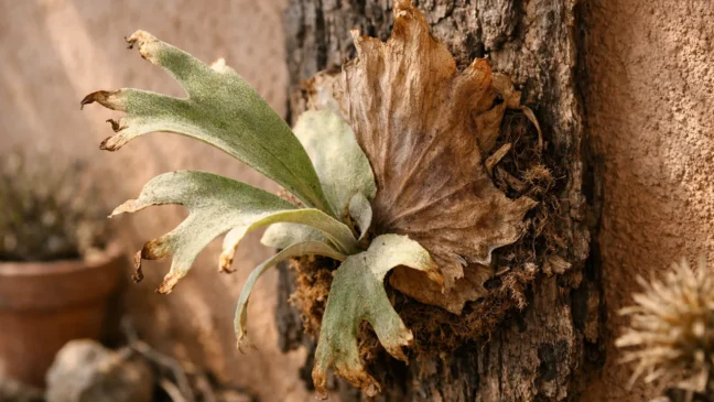 Ambiente seco demais prejudica a samambaia chifre-de-veado