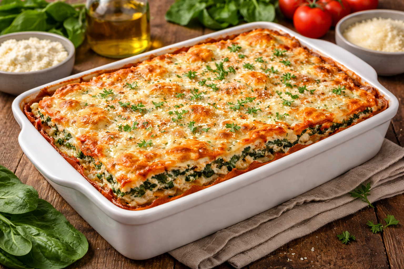 Cozinha Viva: Lasanha de espinafre e ricota