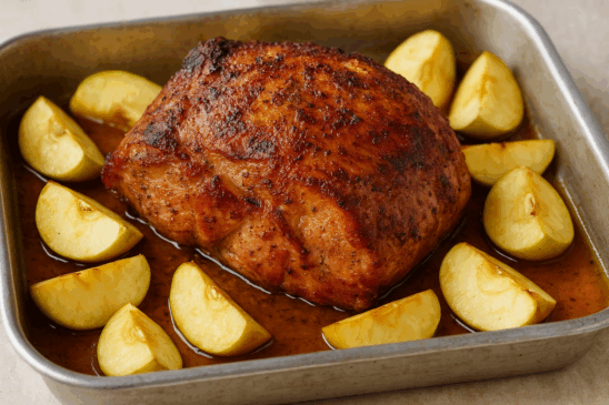 Cozinha Viva: Pernil assado com maçãs