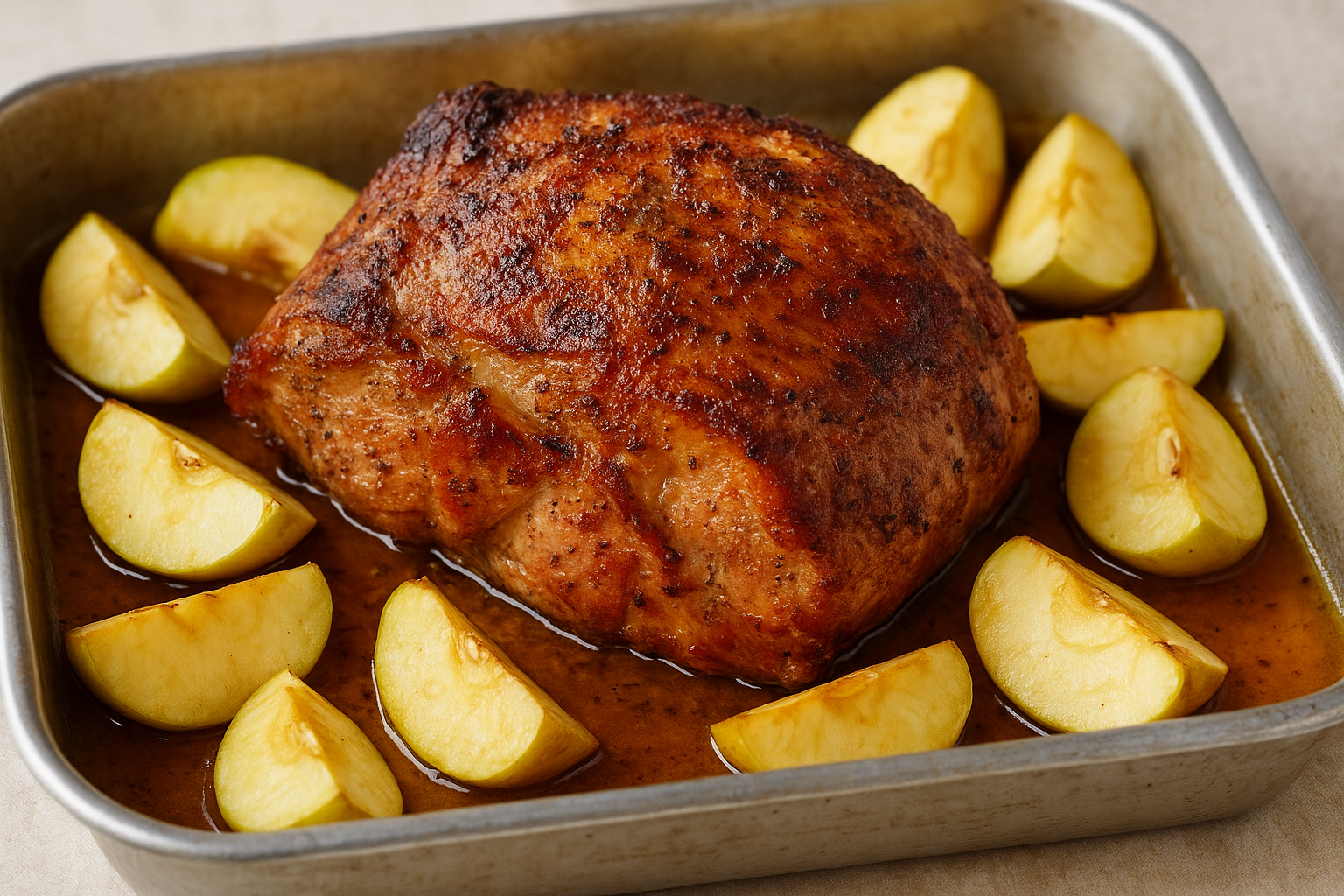 Cozinha Viva: Pernil assado com maçãs