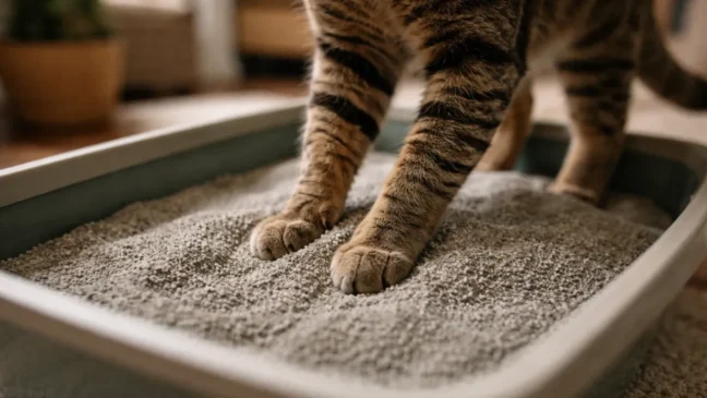 5 erros ao trocar a areia do gato que fazem ele rejeitar a caixa