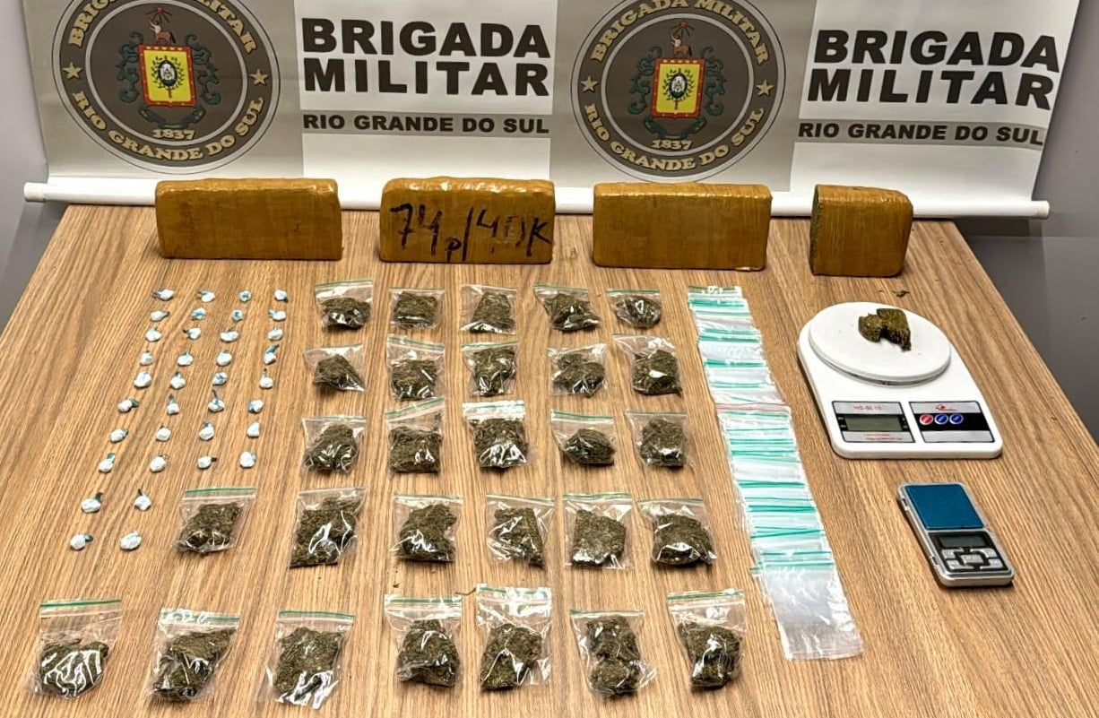Forças de segurança prendem três pessoas por tráfico de drogas em Bento Gonçalves