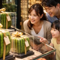 A melancia quadrada de R$ 1.000 que o Jap&atilde;o exibida como j&oacute;ia