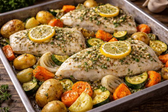 Cozinha Viva: Peixe assado com batatas e legumes