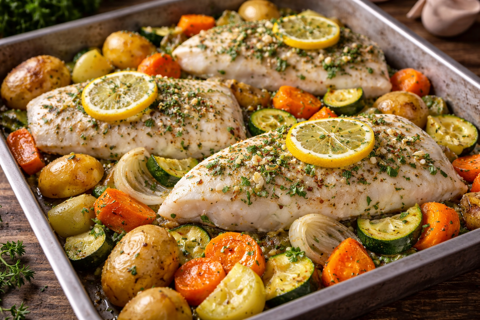 Cozinha Viva: Peixe assado com batatas e legumes