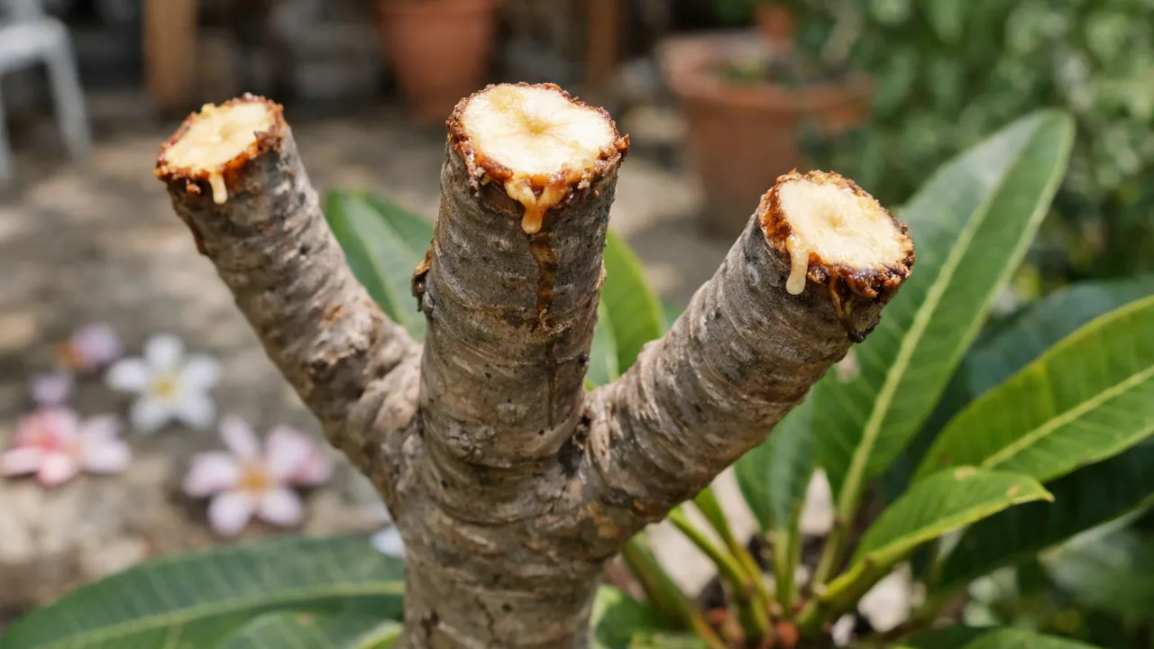 Frangipani: 3 cortes cir&uacute;rgicos que explodem a ramifica&ccedil;&atilde;o ornamental