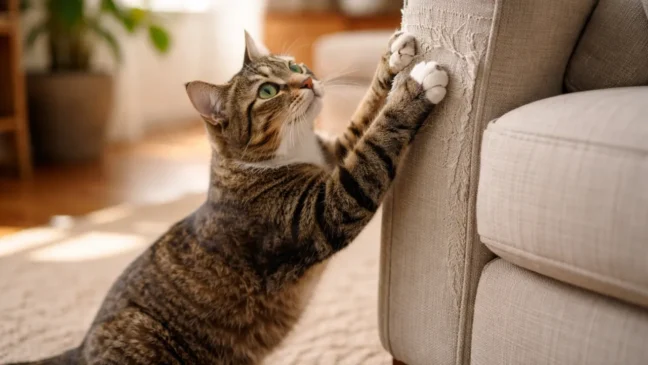 O que fazer se o gato começa a arranhar móveis que nunca arranhou antes