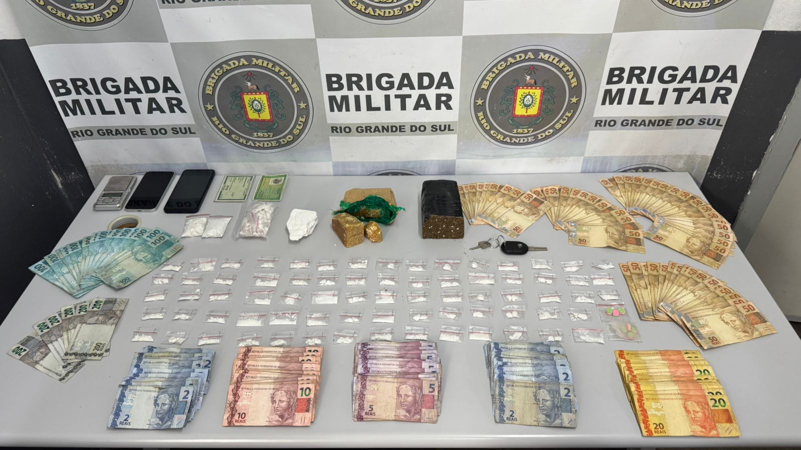 Dupla é presa com drogas e mais de R$ 7 mil em Caxias do Sul