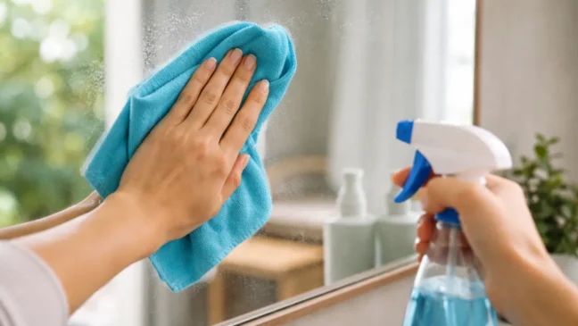 truque simples cria uma película invisível que blinda vidros e espelhos por 2 semanas contra sujeira