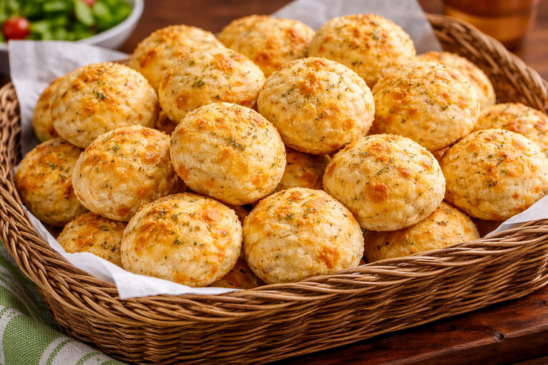 Cozinha Viva: Pão de queijo com ervas finas e recheio de queijo