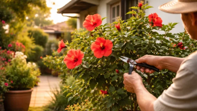 Cortes cirúrgicos feitos no momento certo multiplicam as flores do hibisco no auge do verão