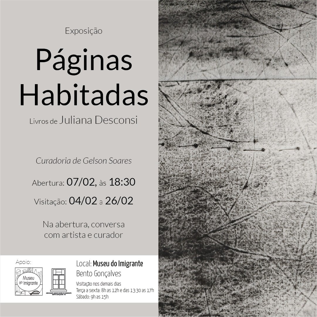 Exposição ‘Páginas Habitadas’ entra em cartaz no Museu do Imigrante de Bento Gonçalves